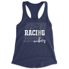 Racing Vibes Racerback Tank Top for Women Navy Blue