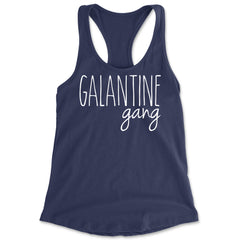 Galentine Gang Valentine's Shirt Racerback Tank Top for Women Navy Blue