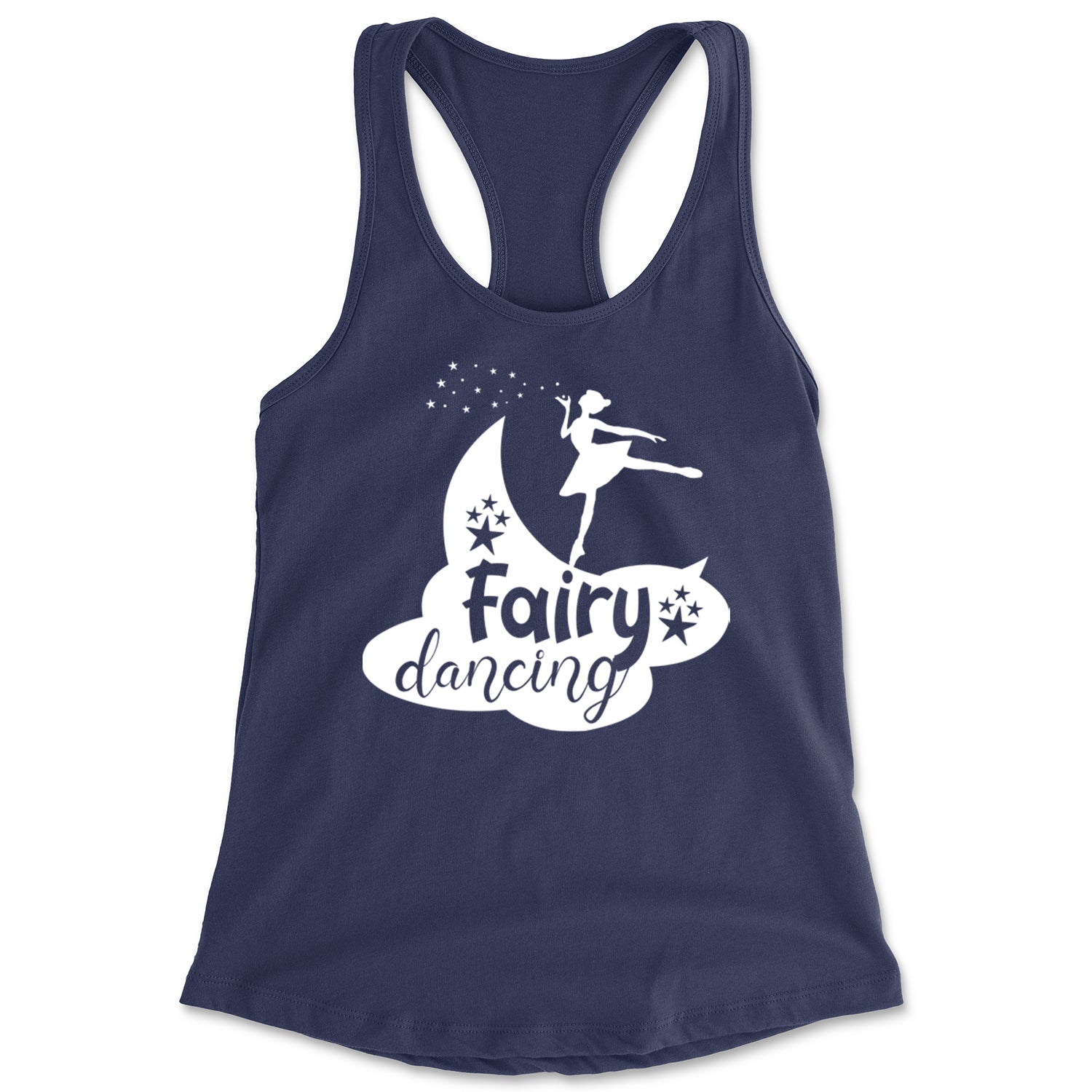 Fairy Dancing Racerback Tank Top for Women Navy Blue