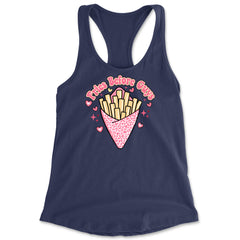 Fries Before Guys Racerback Tank Top for Women Navy Blue