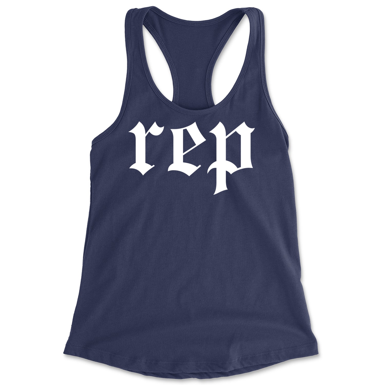 REP Reputation Eras Music Lover Gift Fan Favorite Racerback Tank Top for Women Navy Blue