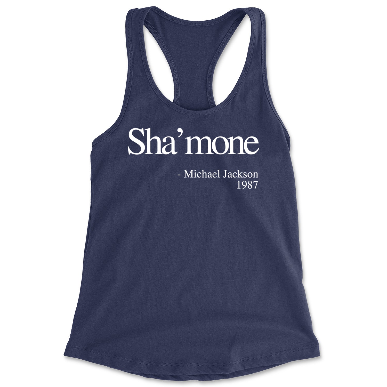 Sha'mone Quote King Of Pop Racerback Tank Top for Women Navy Blue