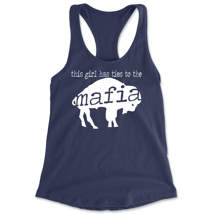 This Girl Has Ties To The Bills Mafia Racerback Tank Top for Women