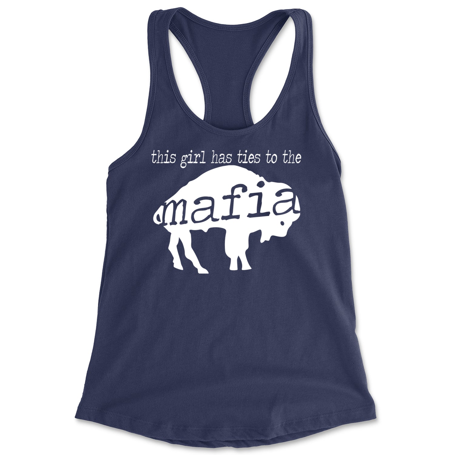 This Girl Has Ties To The Bills Mafia Racerback Tank Top for Women Navy Blue