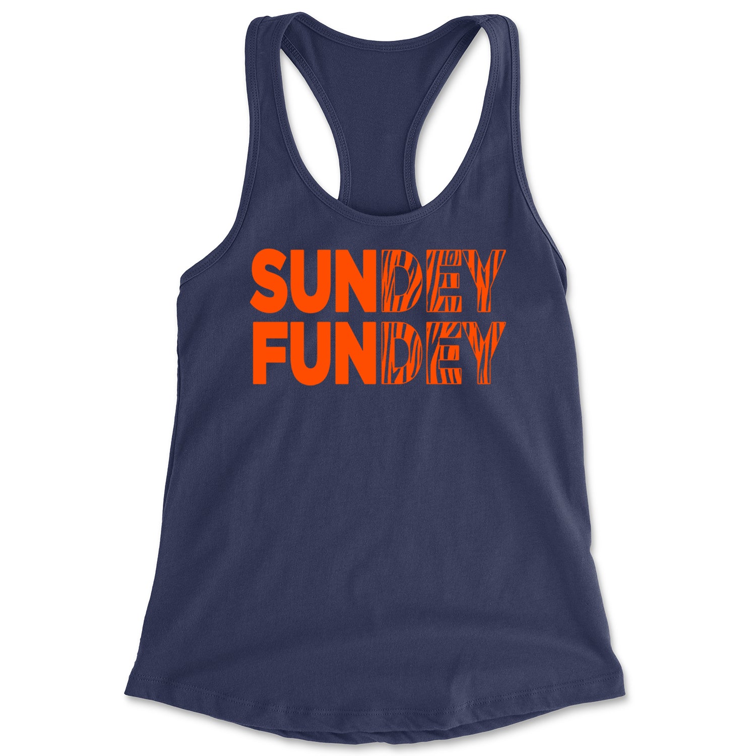 SunDEY FunDEY Sunday FundayRacerback Tank Top for Women Navy Blue