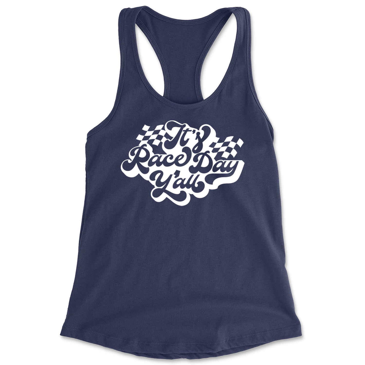 It's Race Day, Y'all Racerback Tank Top for Women Navy Blue