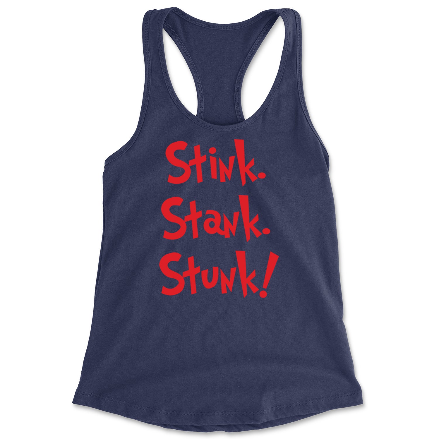 Stink Stank Stunk Gr-nch Racerback Tank Top for Women Navy Blue