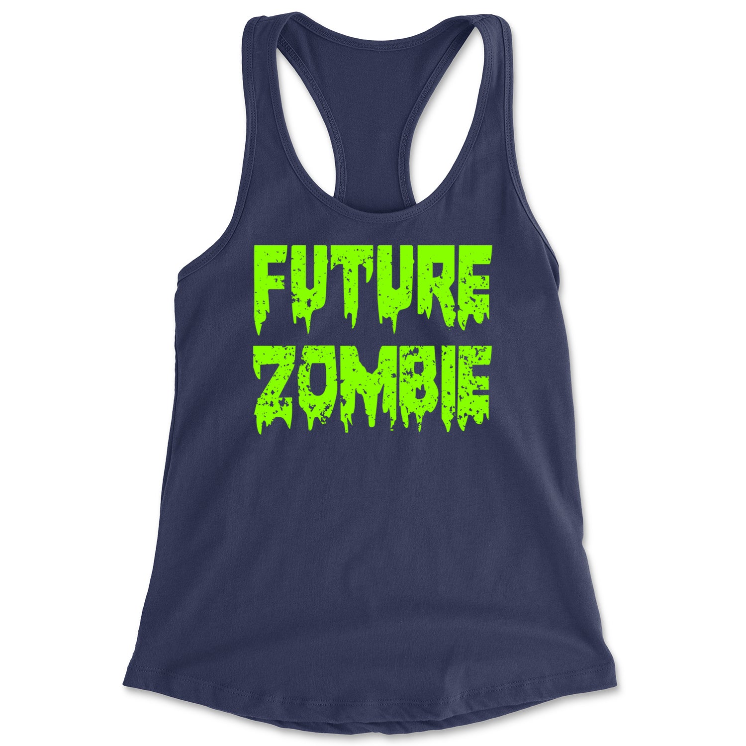 Future Zombie Horror Racerback Tank Top for Women Navy Blue