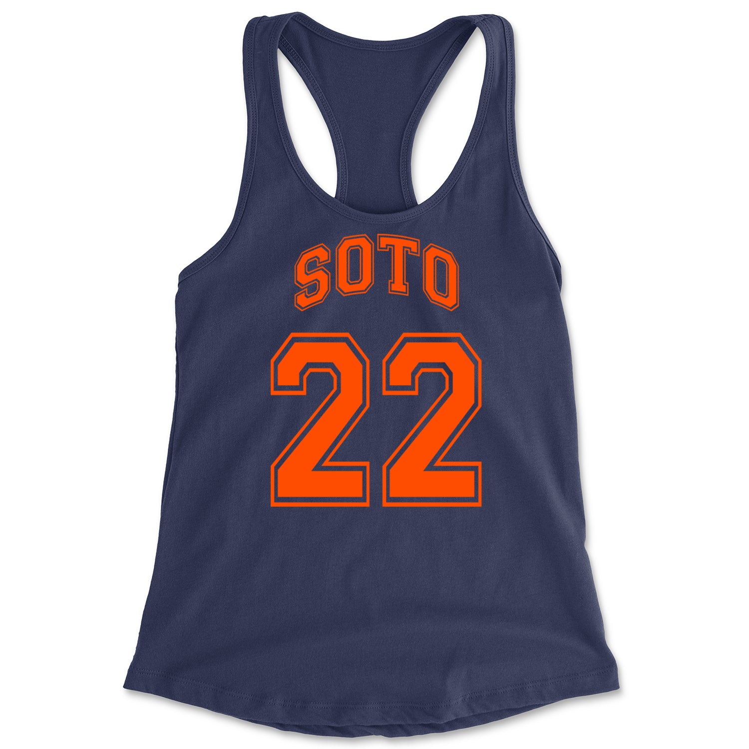 Soto Number 22 Racerback Tank Top for Women Navy Blue