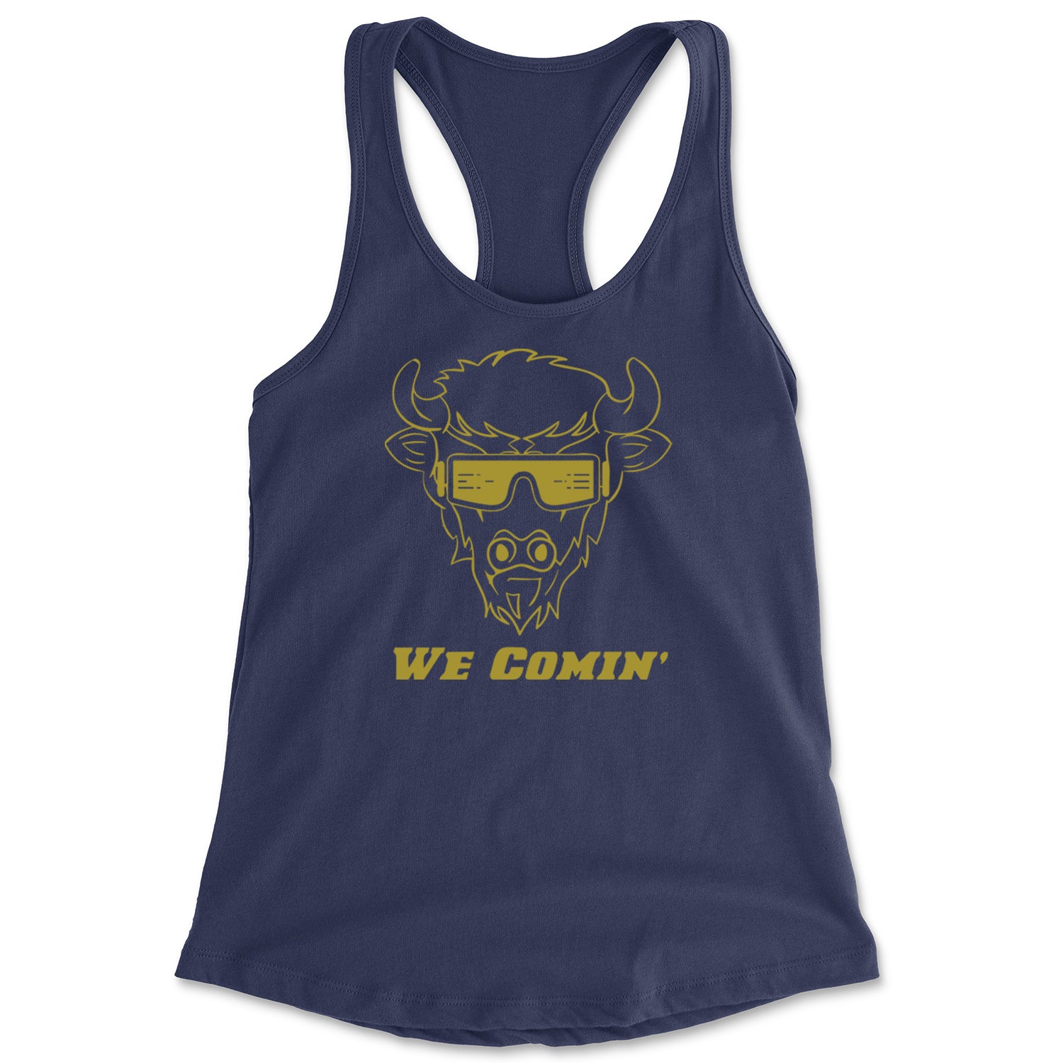 We Coming Coach Prime Colorado Racerback Tank Top for Women Navy Blue