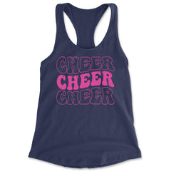 Cheer Cheer Cheer Racerback Tank Top for Women Navy Blue