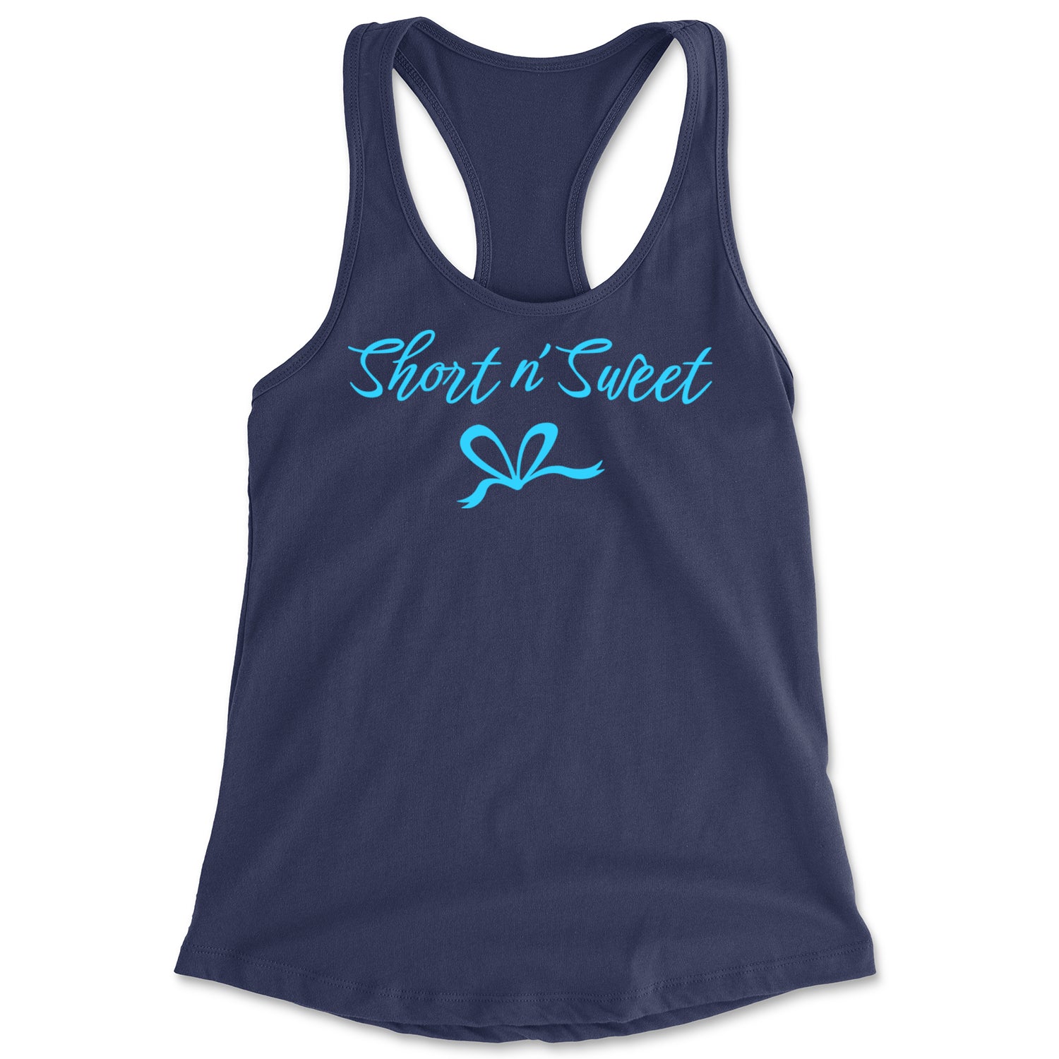 Bow Short N' Sweet Music Racerback Tank Top for Women Navy Blue