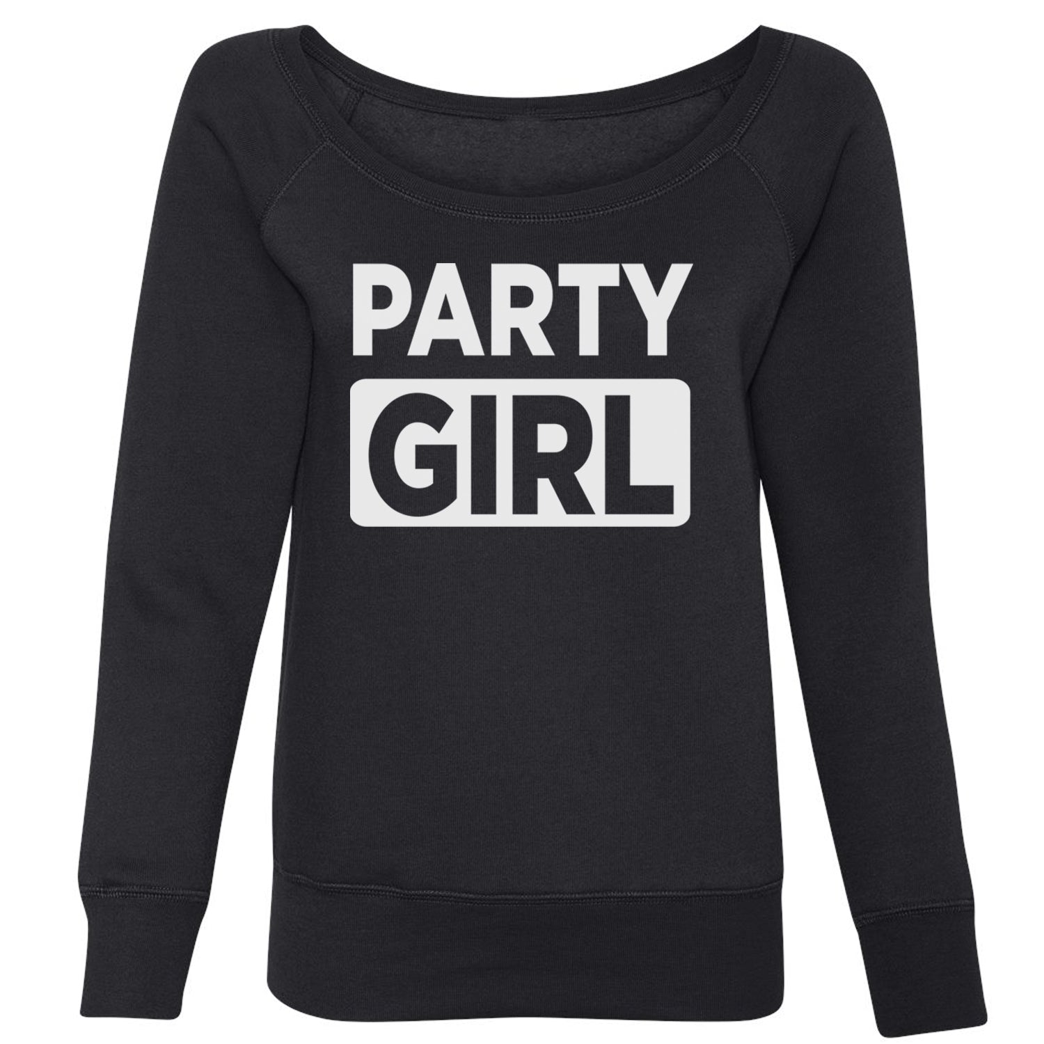 Party Girl Club Brat Slouchy Off Shoulder Oversized Sweatshirt