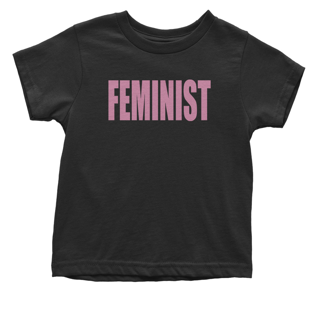 Feminist (Pink Print) Infant One-Piece Romper Bodysuit and Toddler T-shirt Black