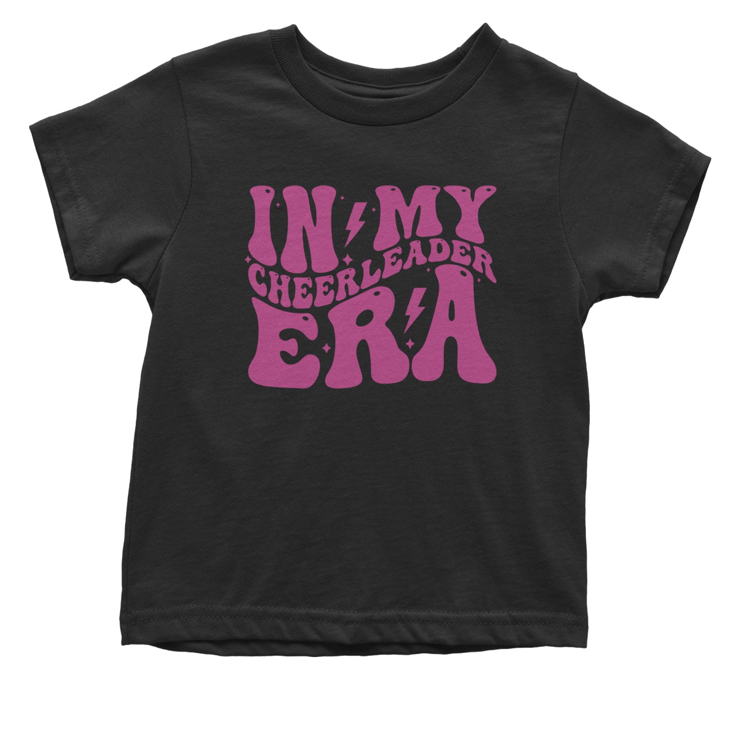 In My Cheerleader Era Infant One-Piece Romper Bodysuit and Toddler T-shirt Black