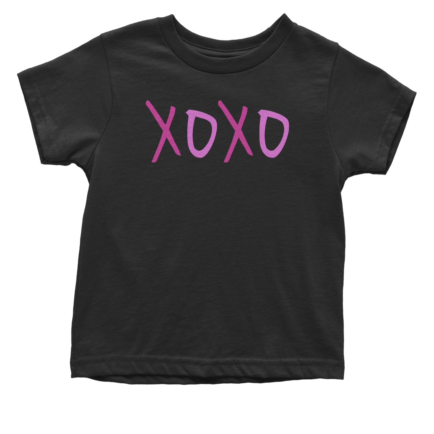 XOXO Pink Print Infant One-Piece Romper Bodysuit and Toddler T-shirt Black