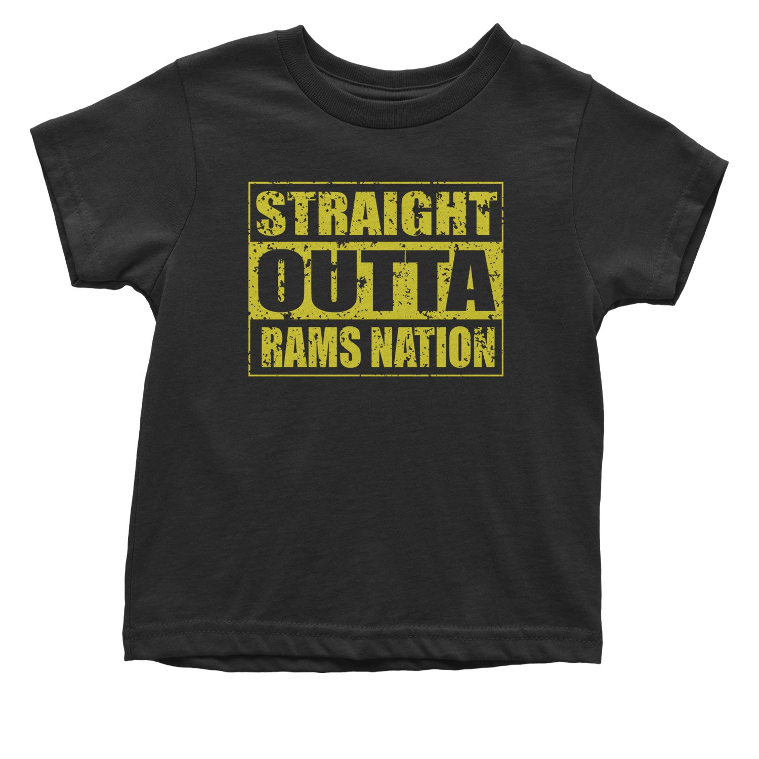 Straight Outta Rams Nation   Infant One-Piece Romper Bodysuit and Toddler T-shirt Black