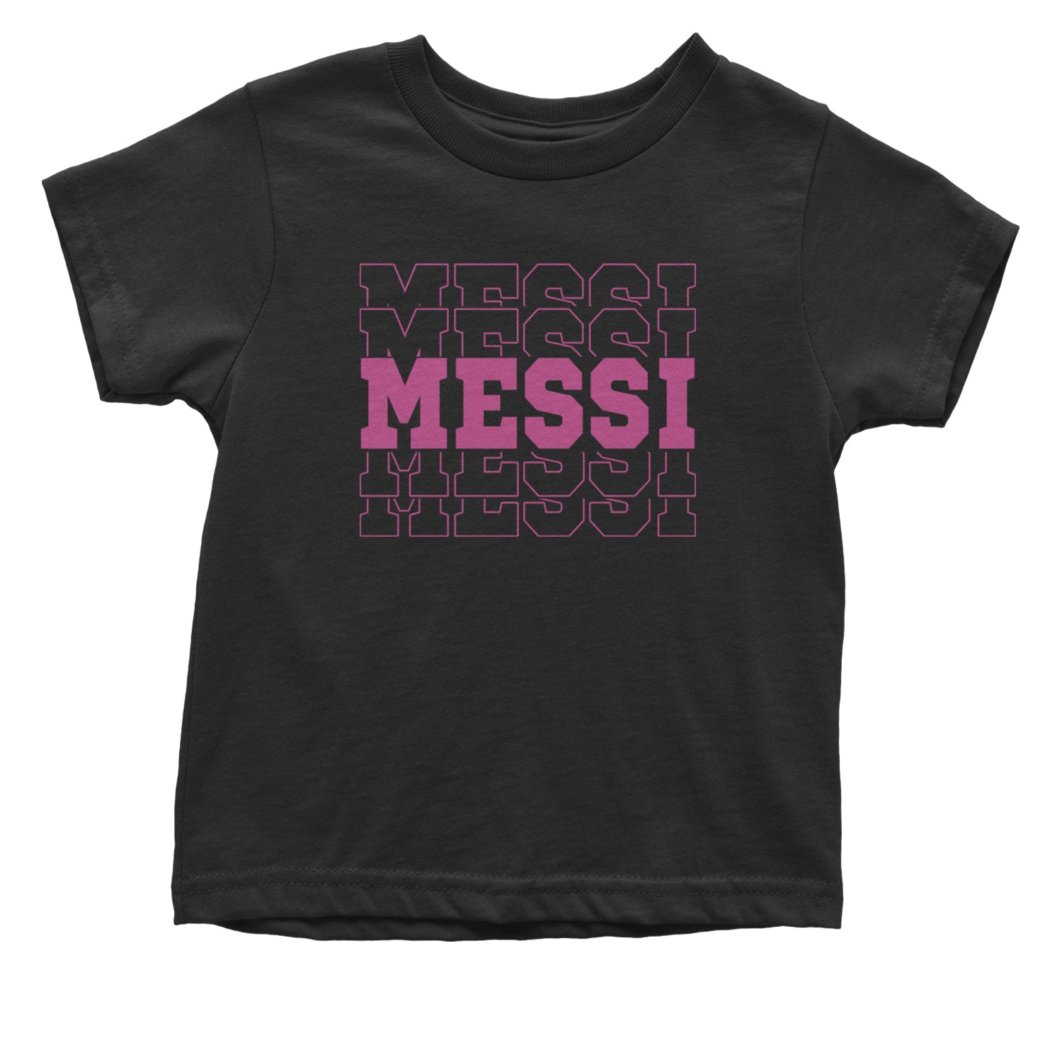 Messi Miami Futbol Infant One-Piece Romper Bodysuit and Toddler T-shirt Black