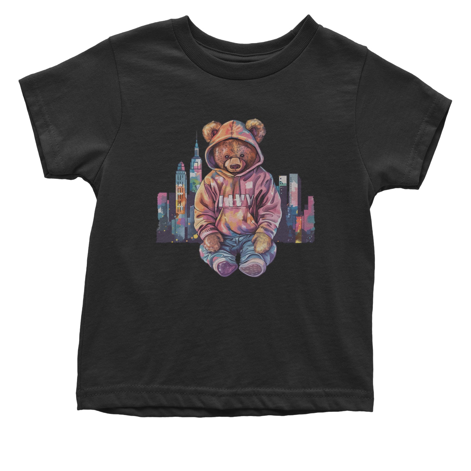 City Skyline Urban Graffiti Bear Infant One-Piece Romper Bodysuit Or Toddler T-shirt Black