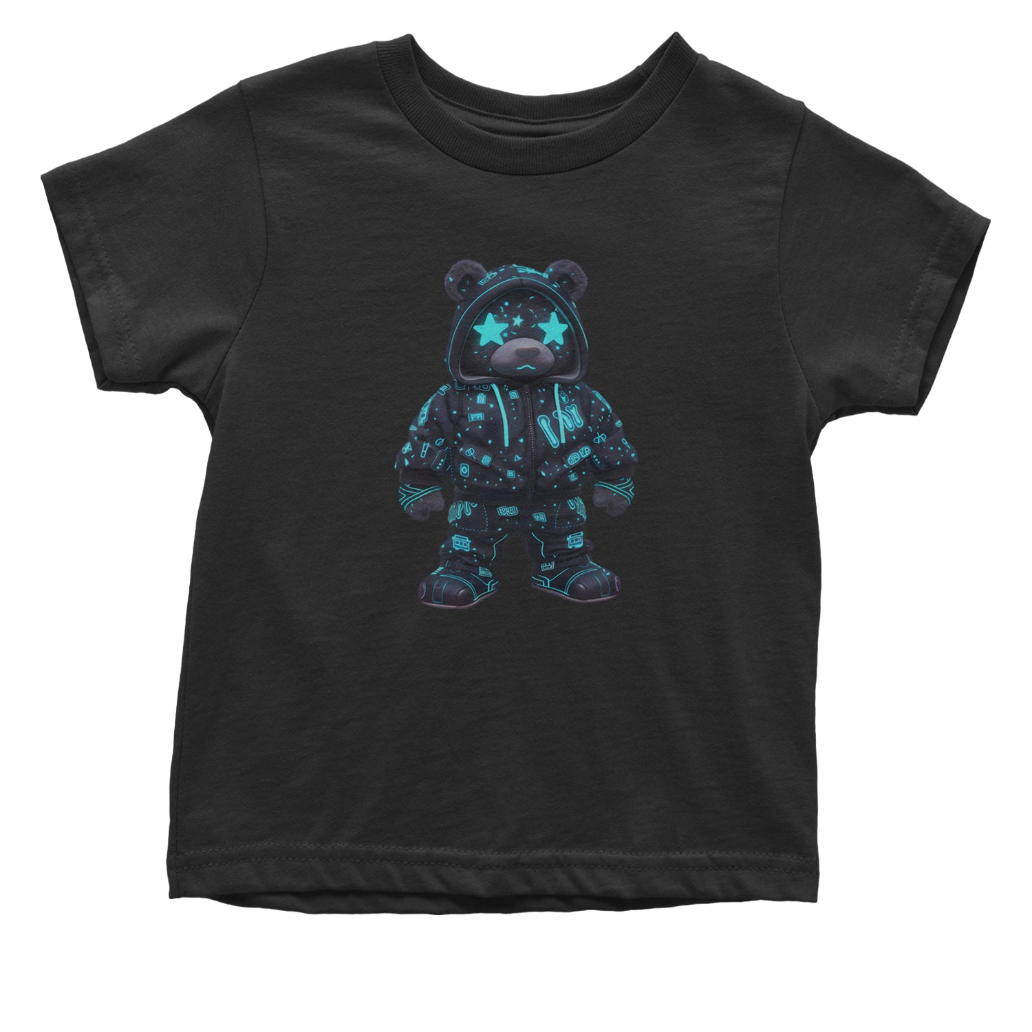 Starry Eyed Vaporwave Urban Graffiti Bear Infant One-Piece Romper Bodysuit Or Toddler T-shirt Black