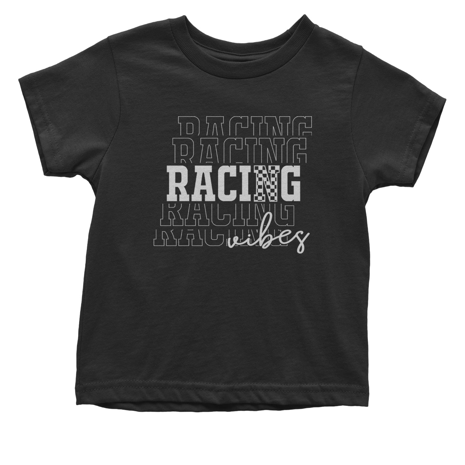 Racing Vibes Infant One-Piece Romper Bodysuit and Toddler T-shirt Black