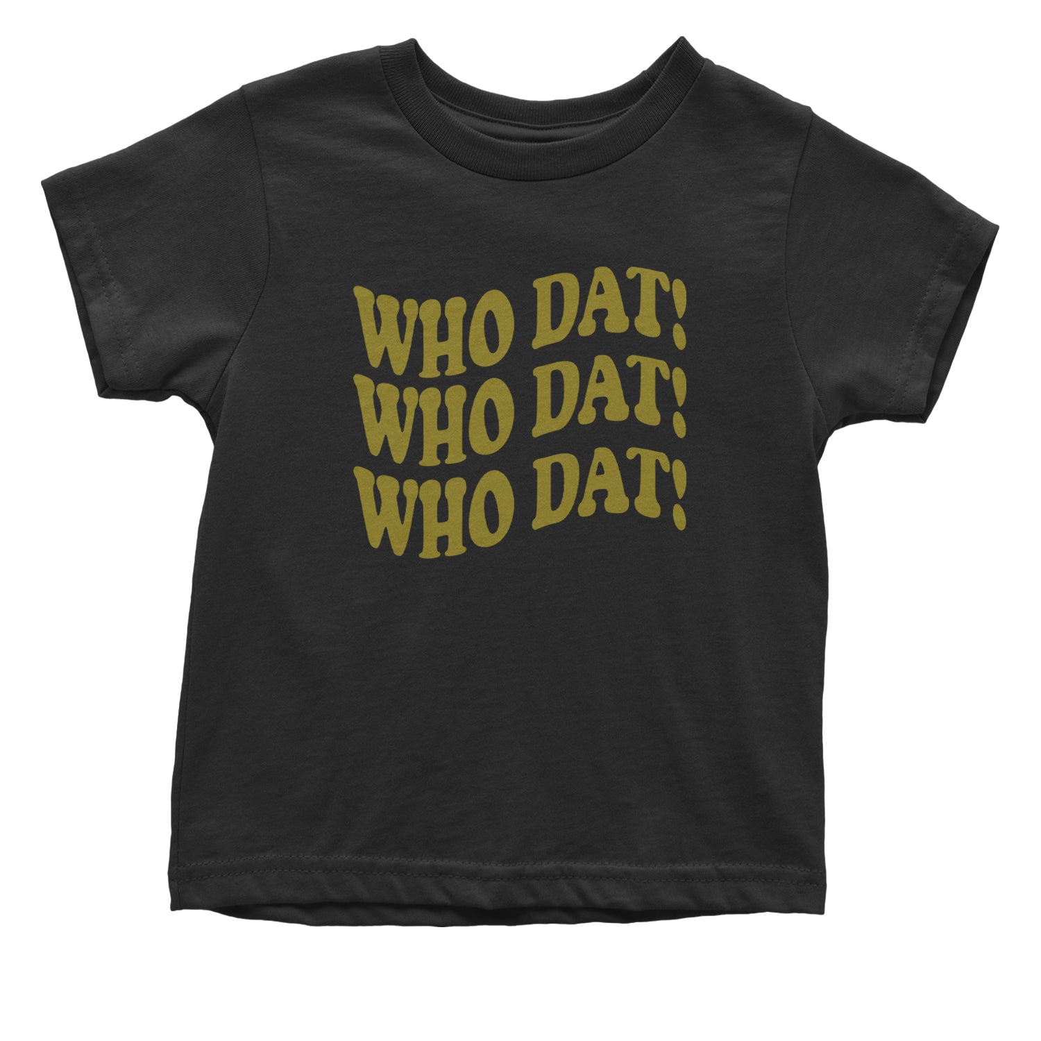 Who Dat Wavy Design Who Dat Nation Infant One-Piece Romper Bodysuit and Toddler T-shirt Black