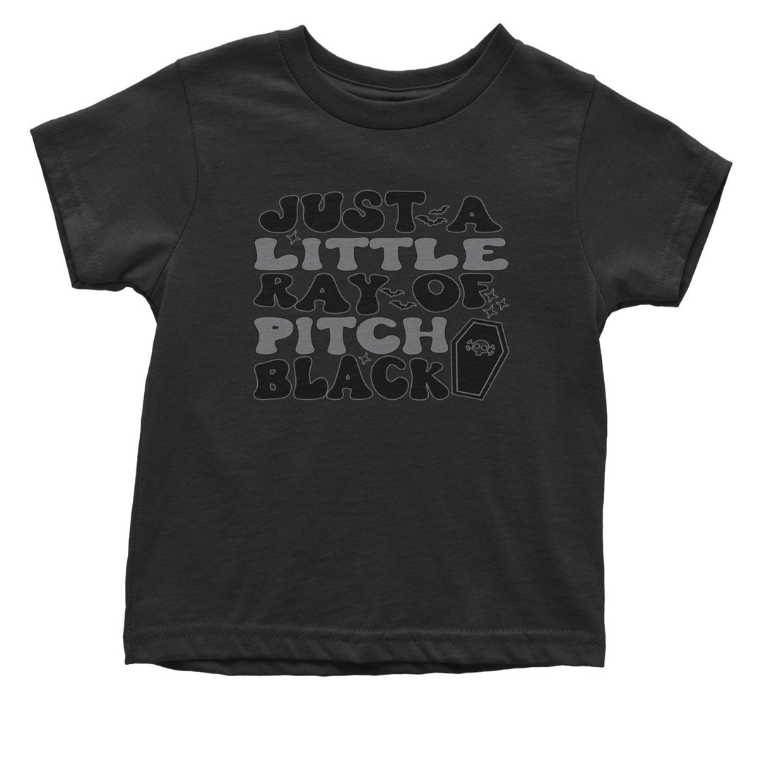 Just A Little Ray of Pitch Black graphic on Onesie and Toddler T-Shirt in Black alternate view 4