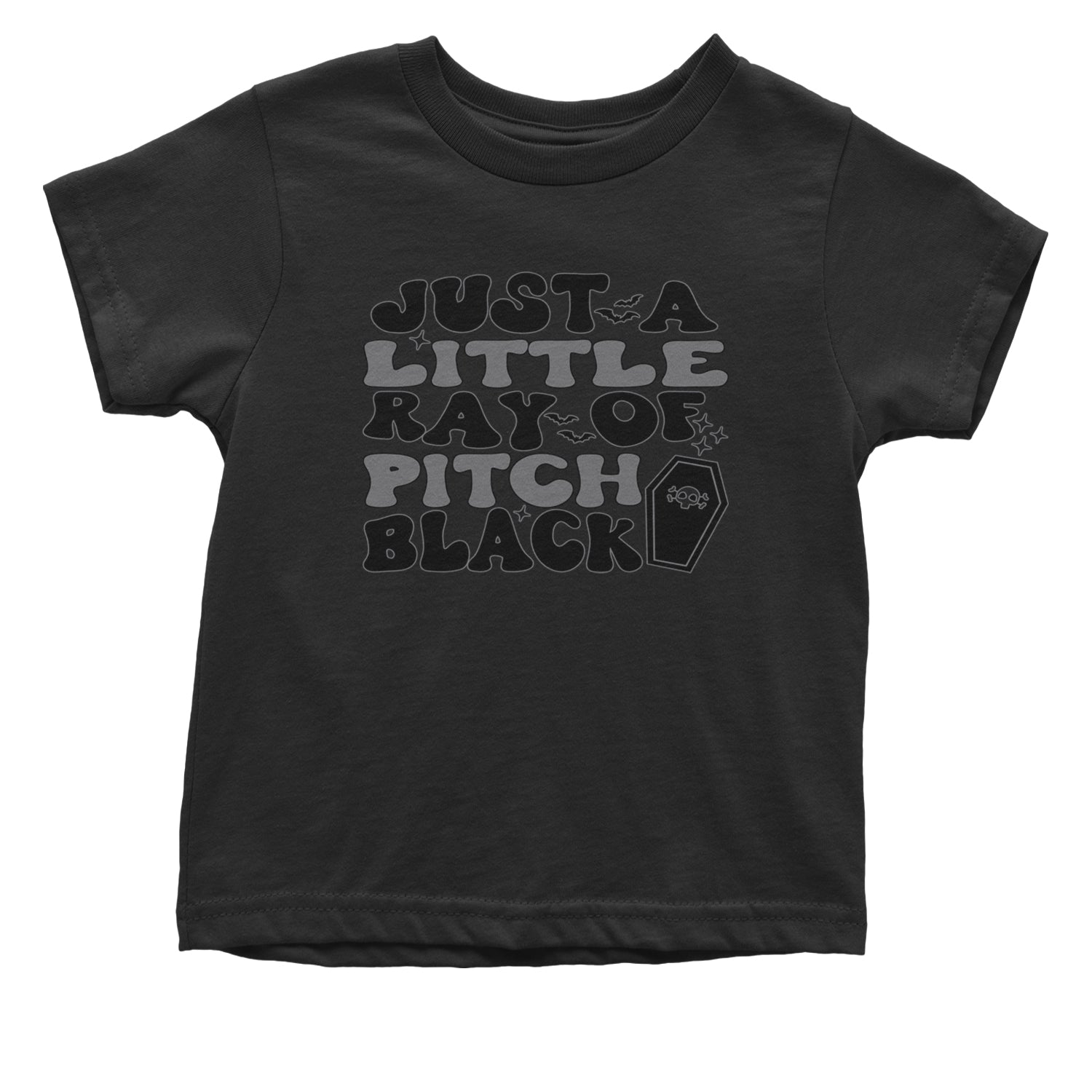 Just A Little Ray of Pitch Black Infant One-Piece Romper Bodysuit and Toddler T-shirt Black