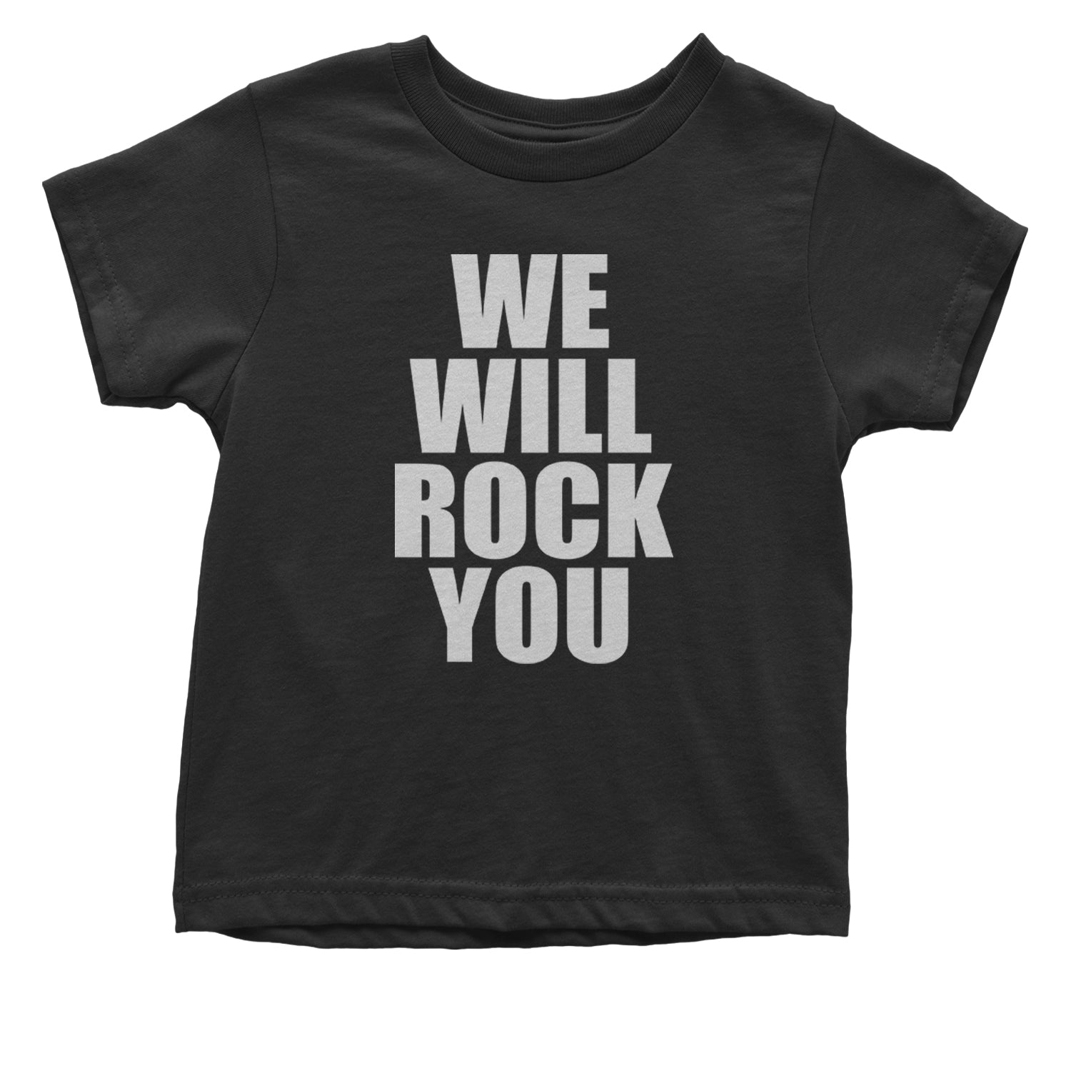 We Will Rock You Infant One-Piece Romper Bodysuit and Toddler T-shirt Black