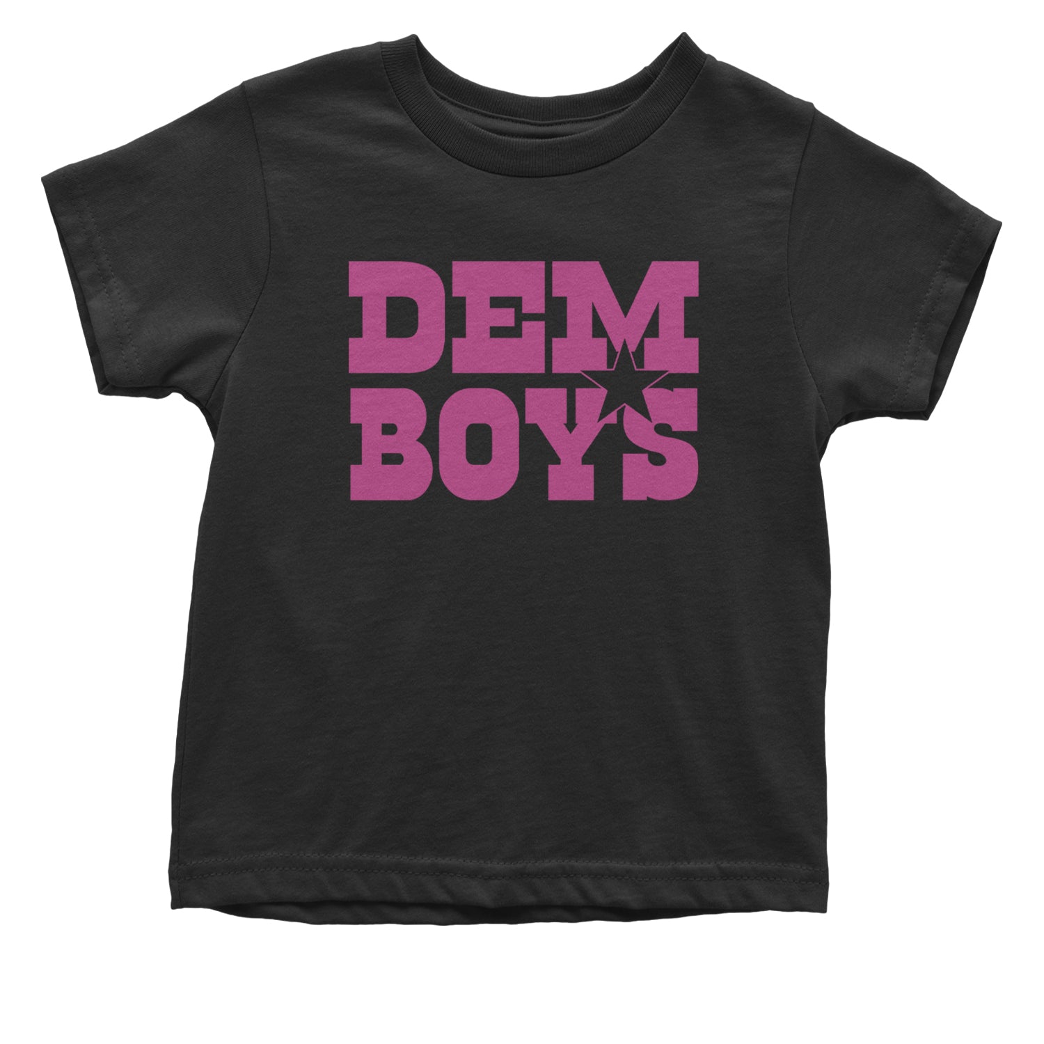 Dem Boys Hot Pink Dallas  Infant One-Piece Romper Bodysuit and Toddler T-shirt Black