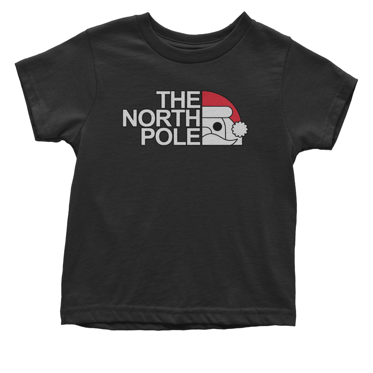 The North Pole Santa Face Infant One-Piece Romper Bodysuit and Toddler T-shirt Black