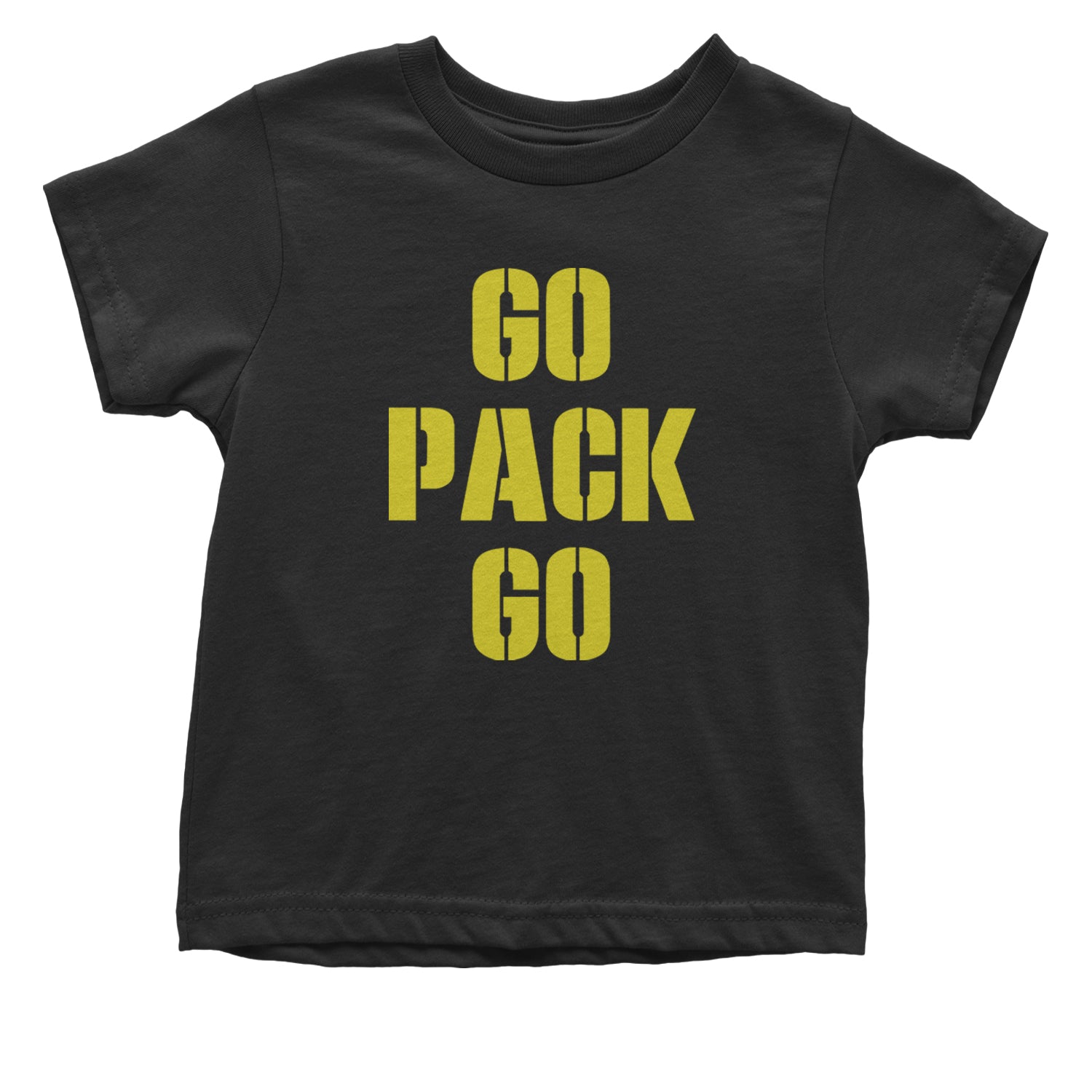 Go Pack Go Green Bay Infant One-Piece Romper Bodysuit and Toddler T-shirt Black