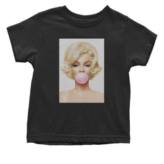 Ms. Monroe Pink Bubble Gum American Icon Infant One-Piece Romper Bodysuit and Toddler T-shirt Black