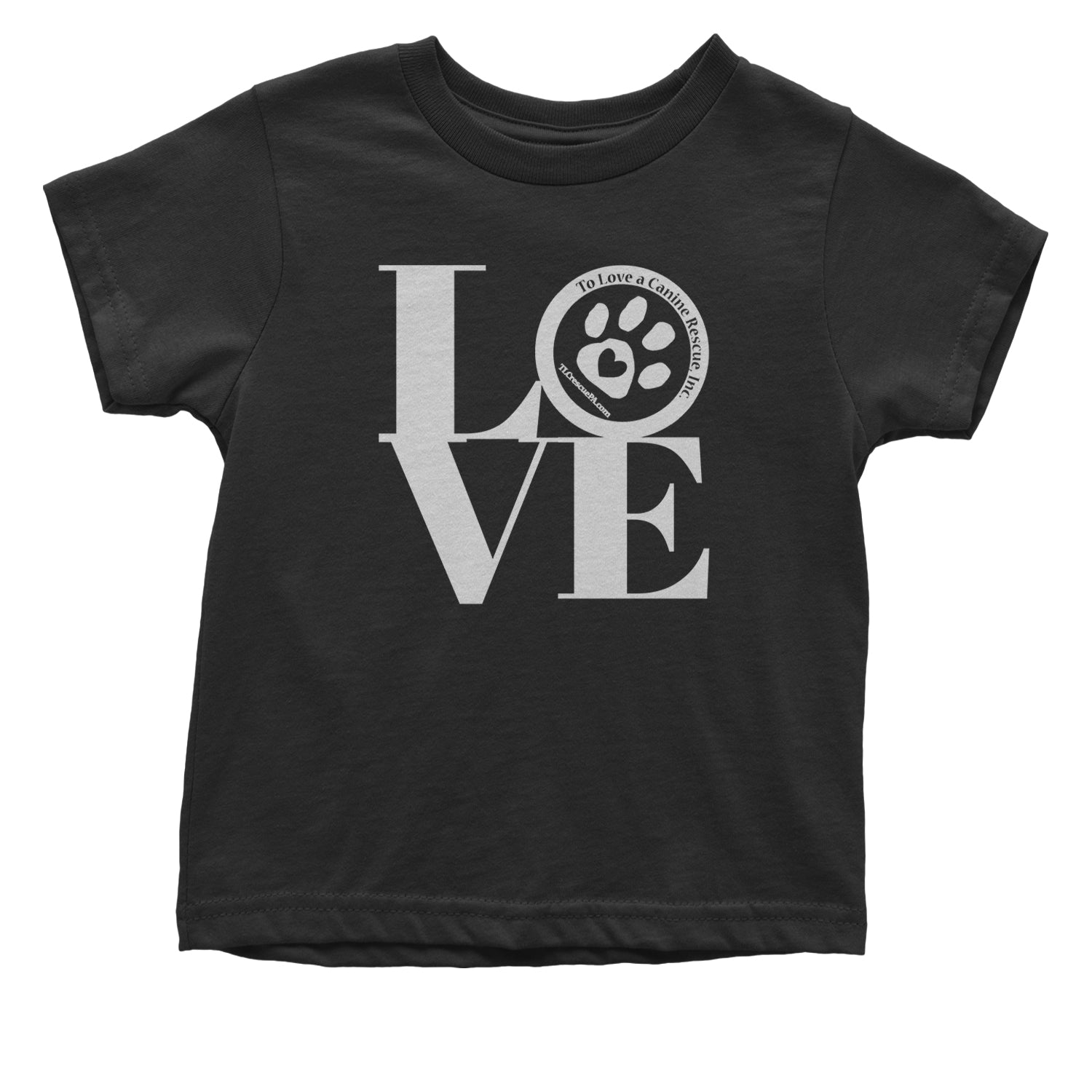 TLC LOVE Dog Rescue Infant One-Piece Romper Bodysuit and Toddler T-shirt Black