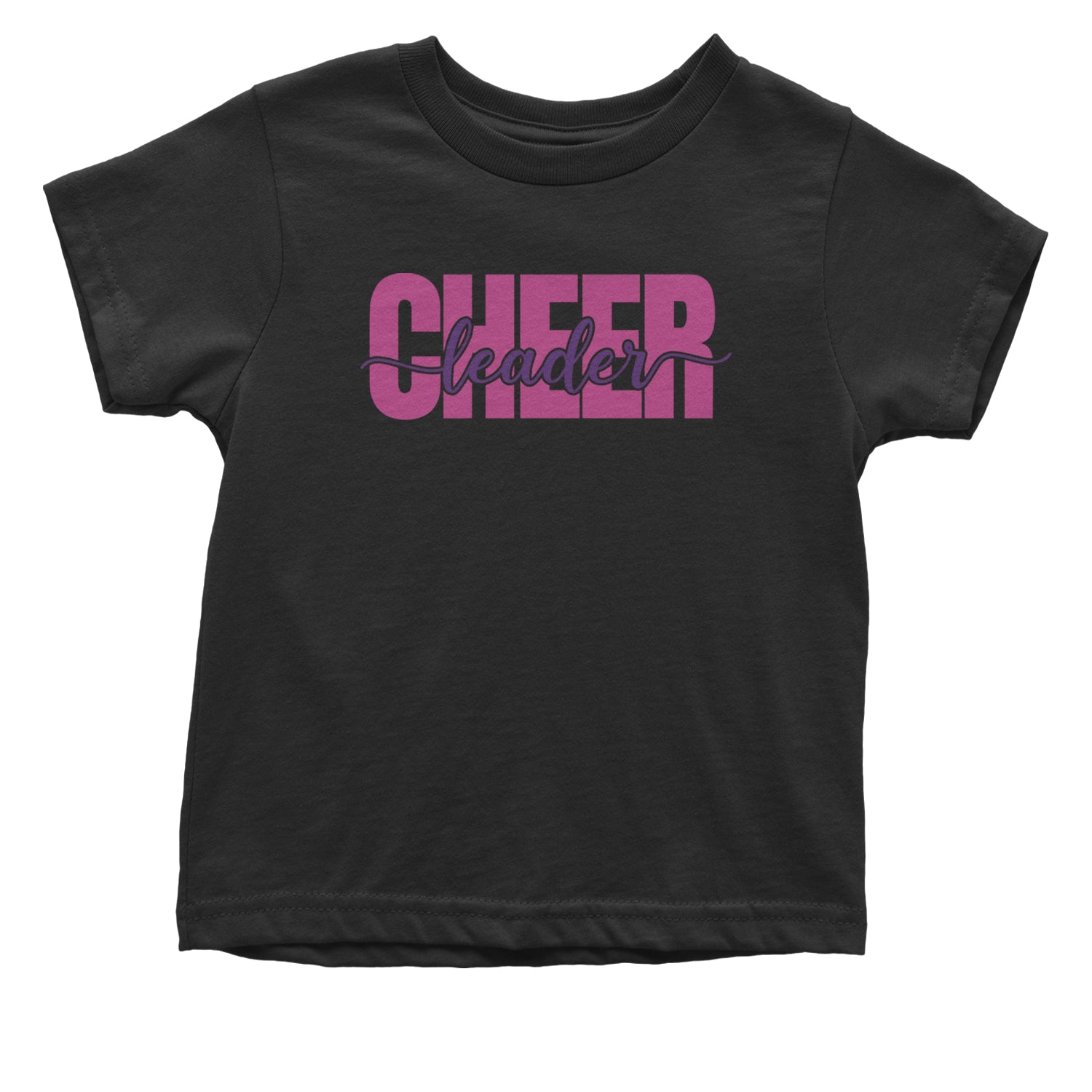 Cheerleader with Scripted Flair Infant One-Piece Romper Bodysuit and Toddler T-shirt Black