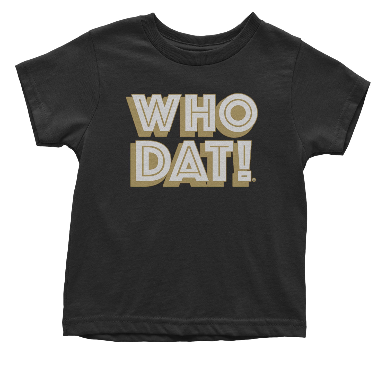 Who Dat Nation Big Bold New Orleans Infant One-Piece Romper Bodysuit and Toddler T-shirt Black