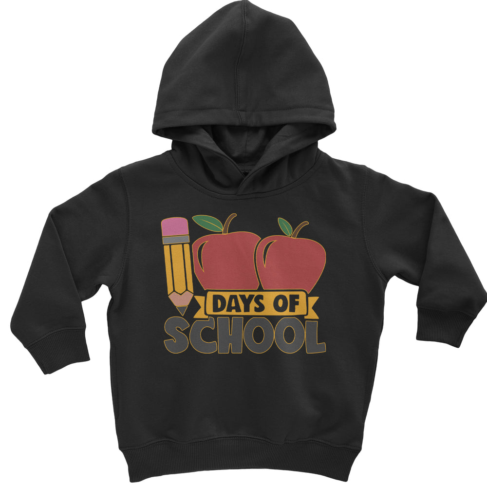 100 Days Of School Apple Pencil graphic on Toddler Hoodie and Baby Fleece Onesie in Black