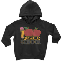 100 Days Of School Apple Pencil Toddler Hoodie And Infant Fleece Romper Black
