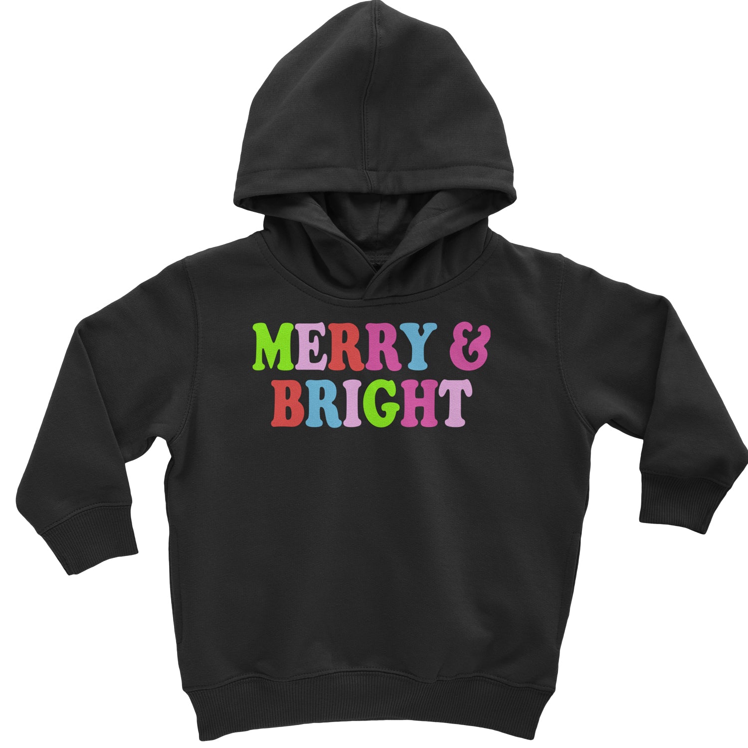 Merry and Bright Festive Christmas Holiday Toddler Hoodie And Infant Fleece Romper Heather Grey