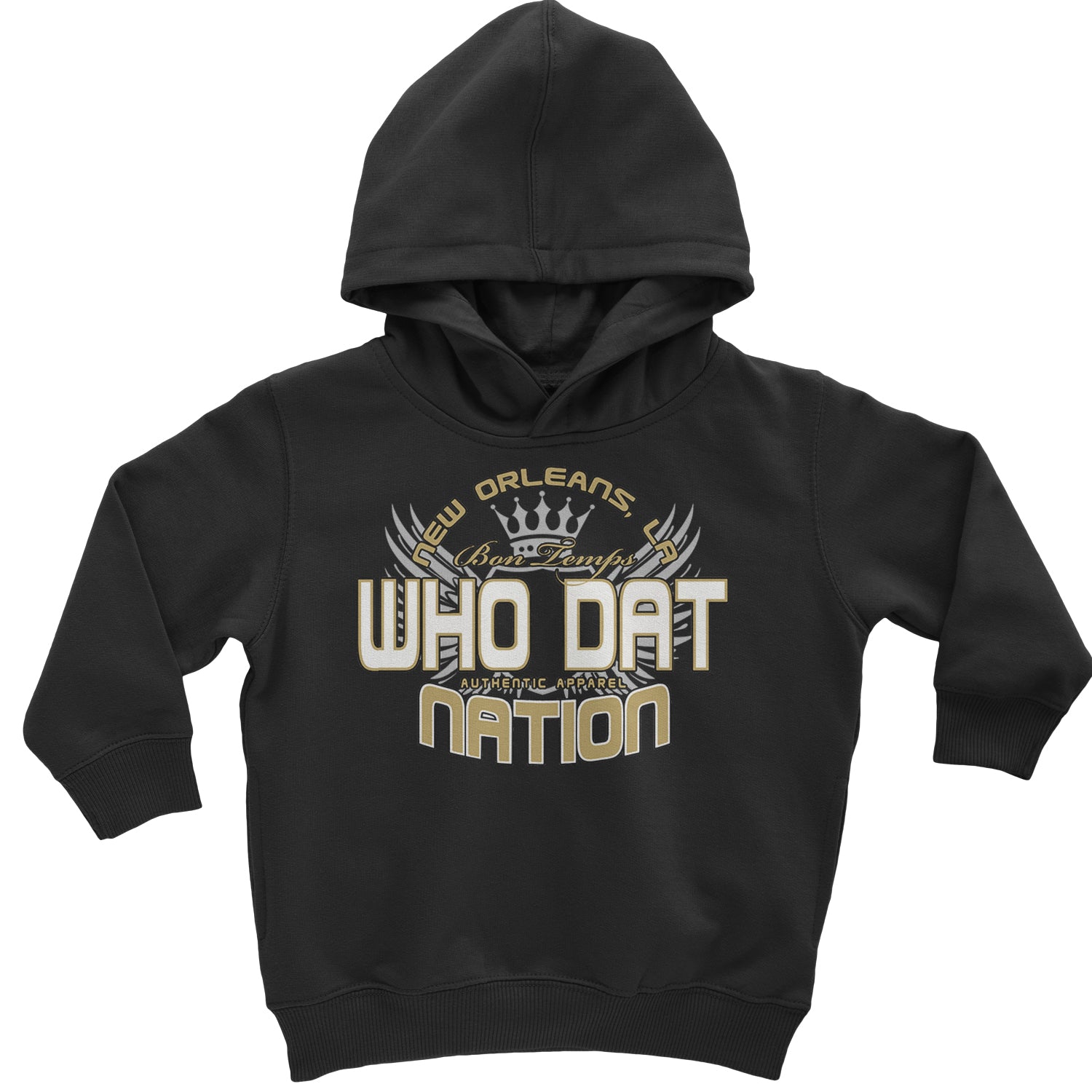 Who Dat Nation New Orleans (Color) Toddler Hoodie And Infant Fleece Romper Black