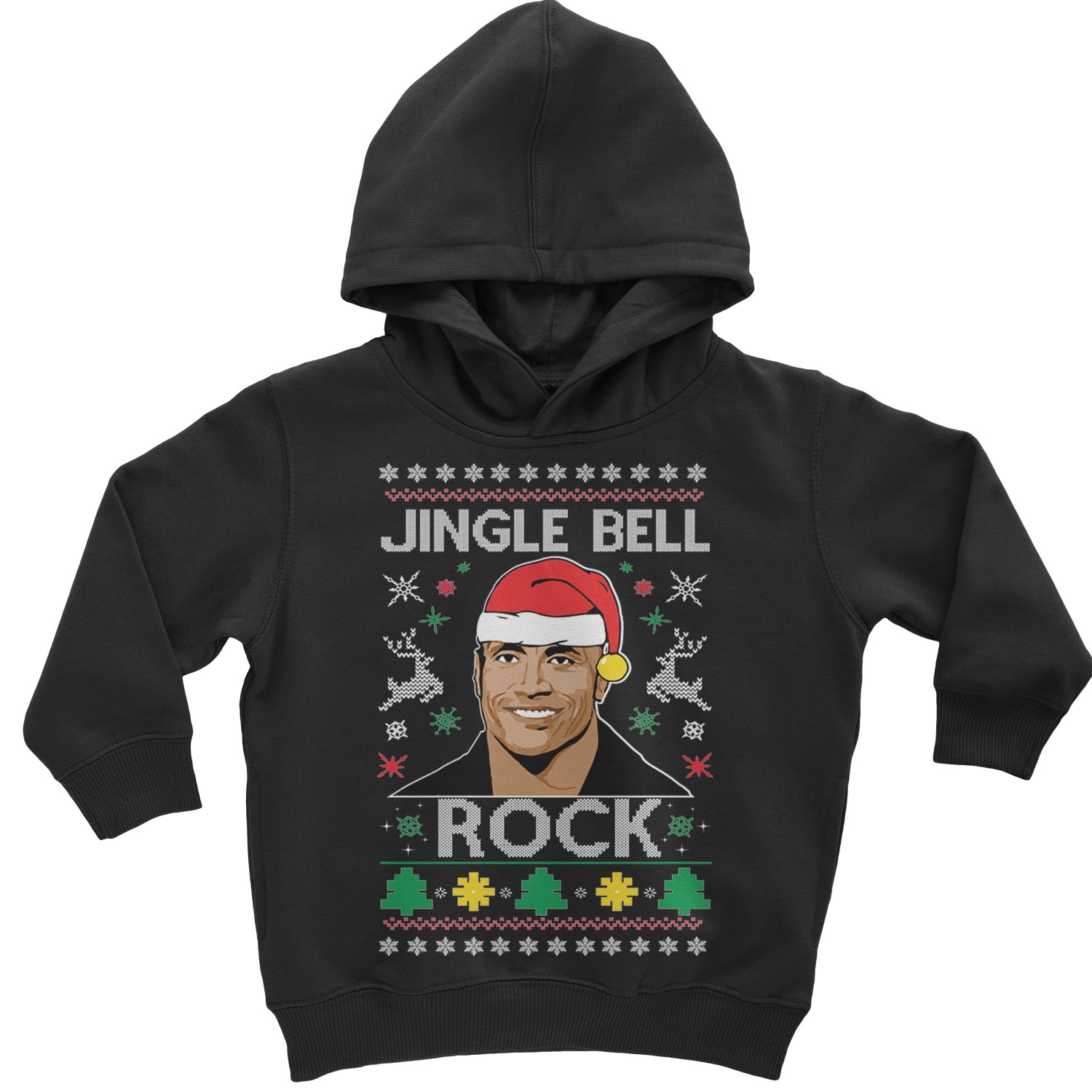 Jingle Bell Rock Ugly Christmas Toddler Hoodie And Infant Fleece Romper Navy Blue