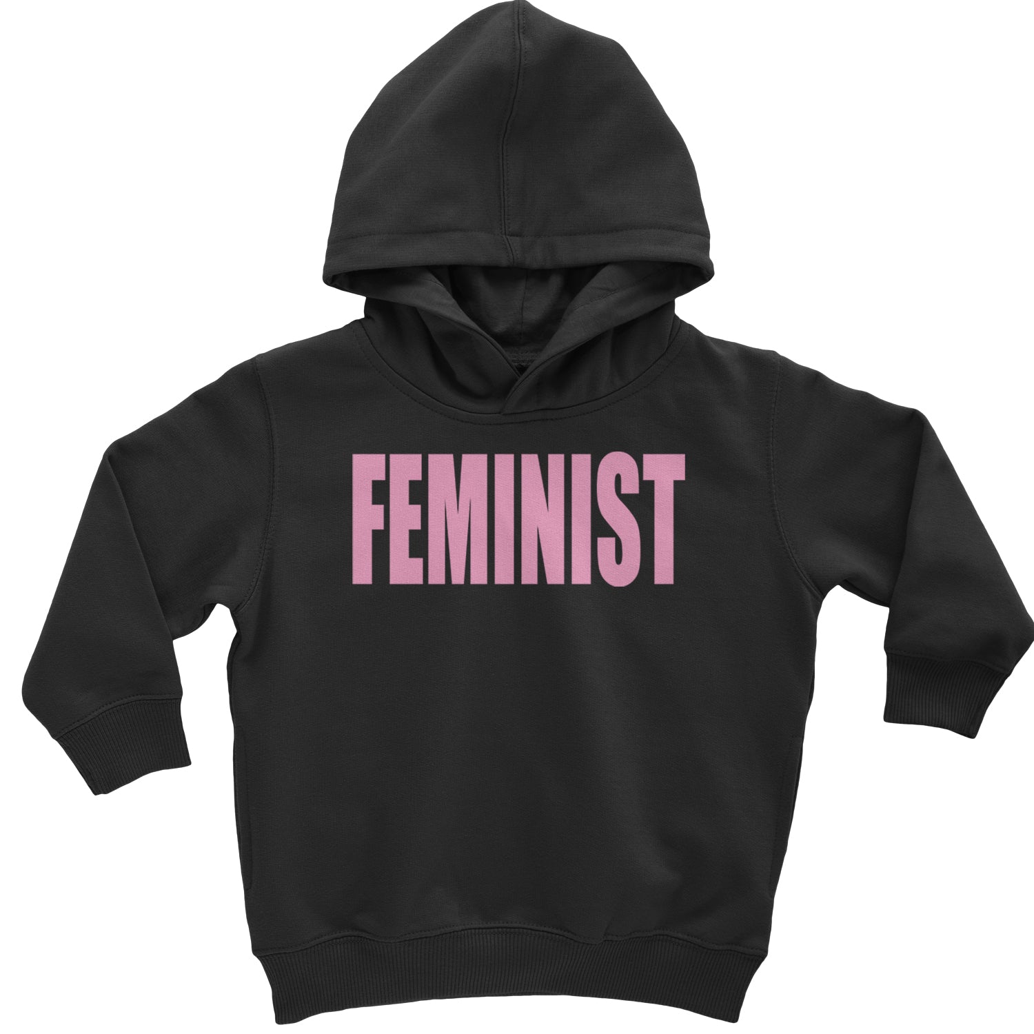 Feminist (Pink Print) Toddler Hoodie And Infant Fleece Romper Black