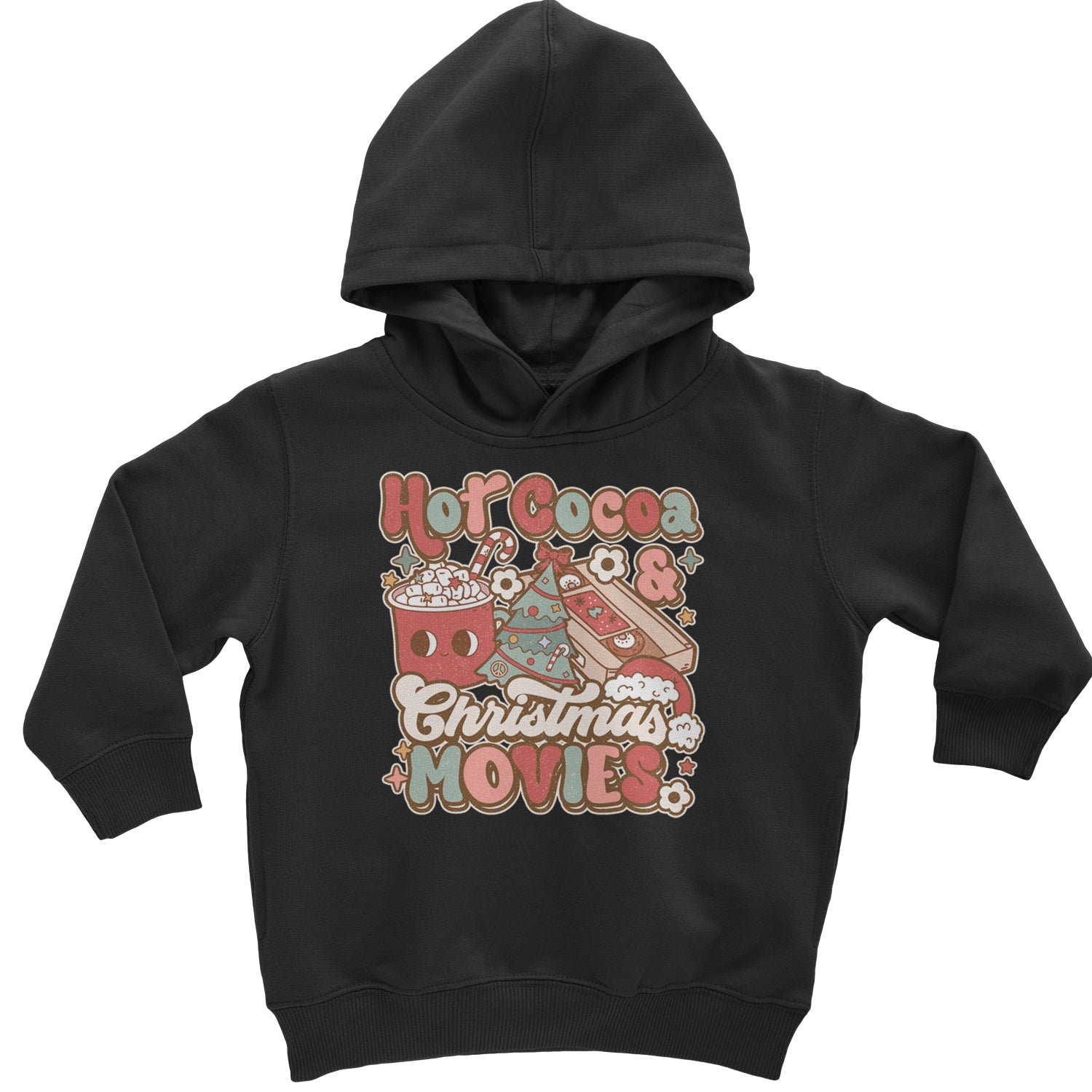 Hot Cocoa And Christmas Movies Holiday Toddler Hoodie And Infant Fleece Romper Mauve