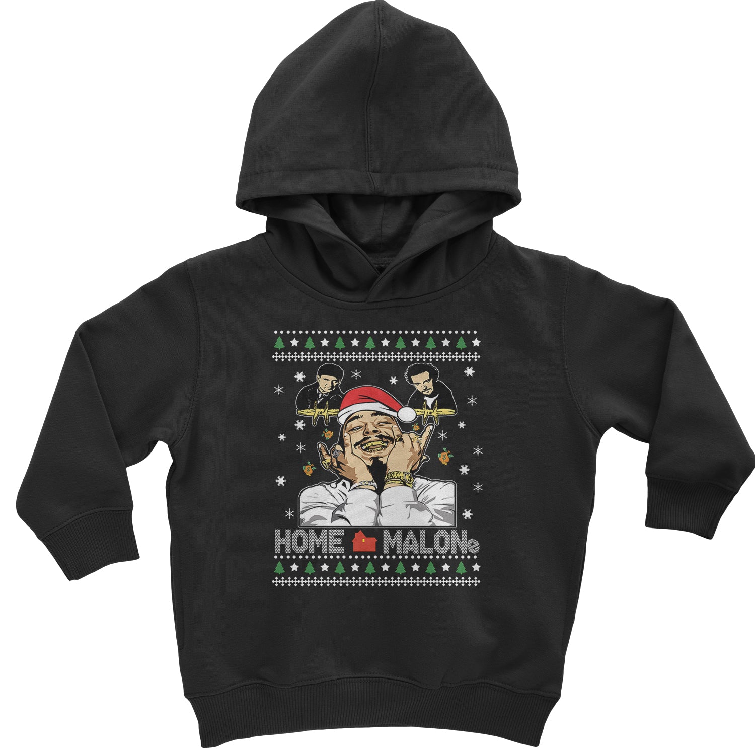 Home Malone Ugly Christmas Toddler Hoodie And Infant Fleece Romper Heather Grey