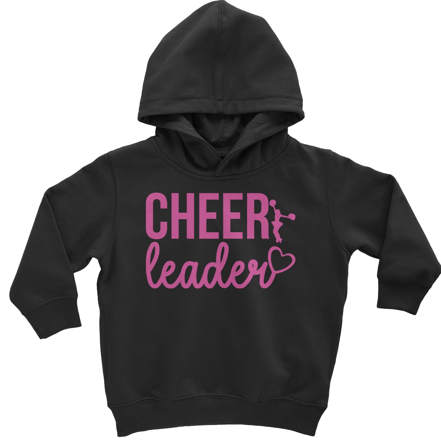 Cheerleader Heart Love Toddler Hoodie And Infant Fleece Romper Black