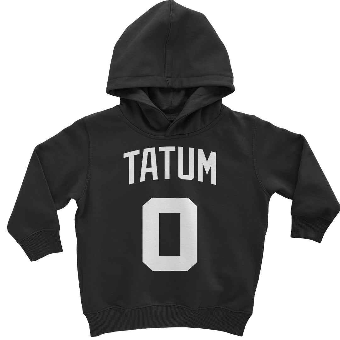 Green-and-white name-and-number basketball graphic on a Toddler Pullover Fleece Hoodie and Infant Fleece One-Piece