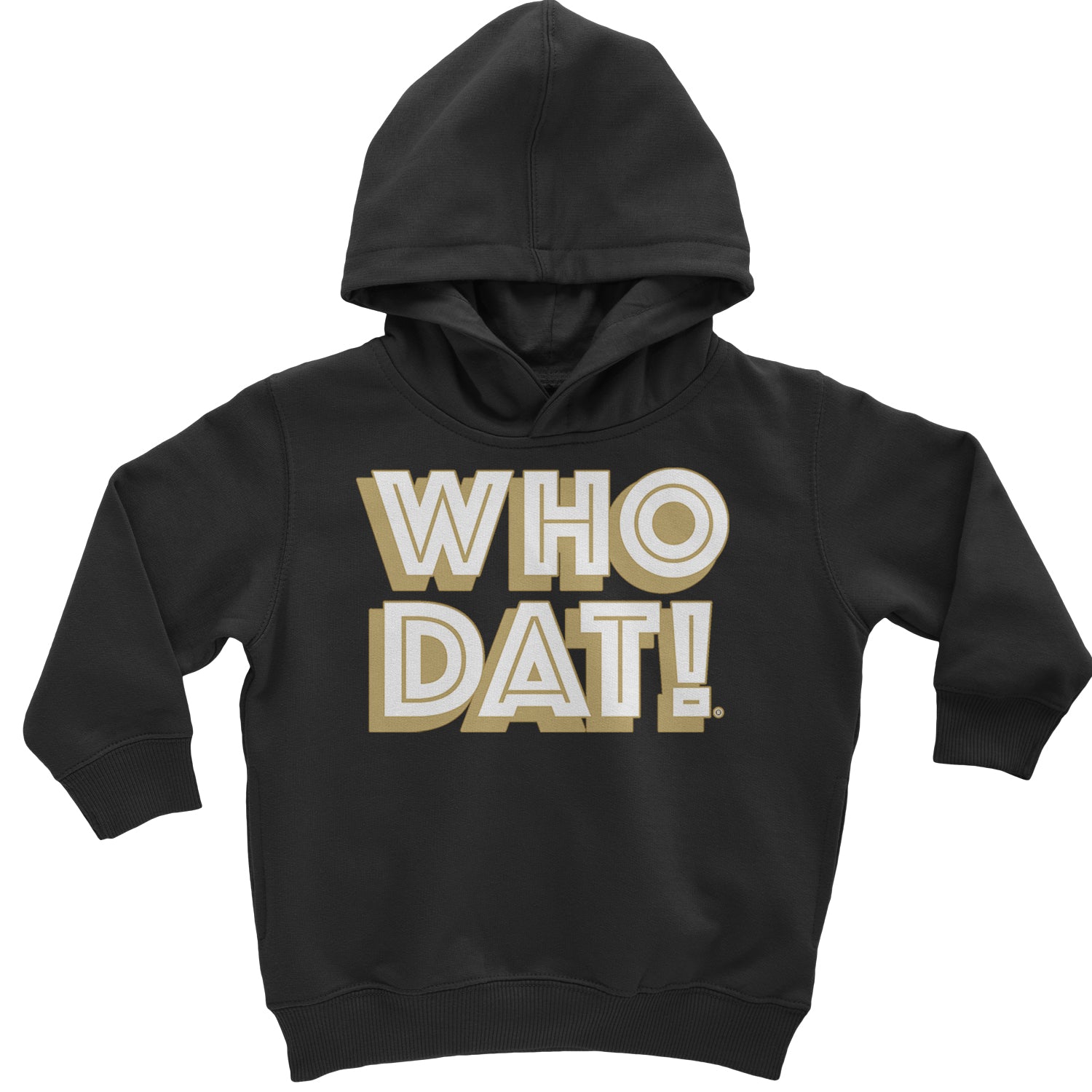 Who Dat Nation Big Bold New Orleans Toddler Hoodie And Infant Fleece Romper Black