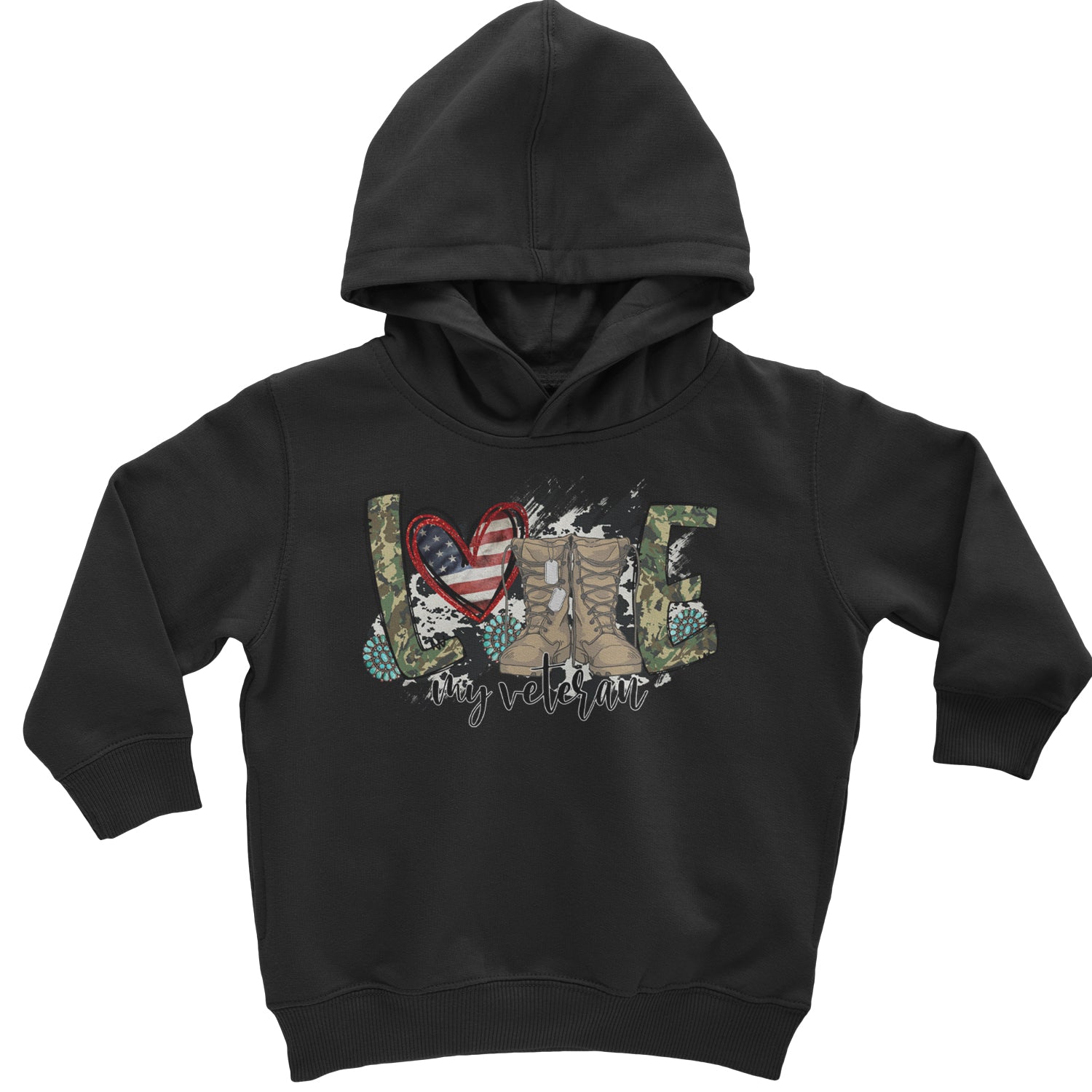 Love My Veteran Honor Veterans Day Toddler Hoodie And Infant Fleece Romper Heather Grey