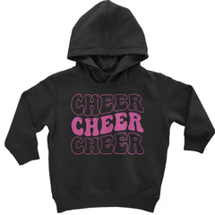 Colorful "Cheer Cheer Cheer" chant graphic on a Toddler Pullover Fleece Hoodie and Infant Fleece One-Piece