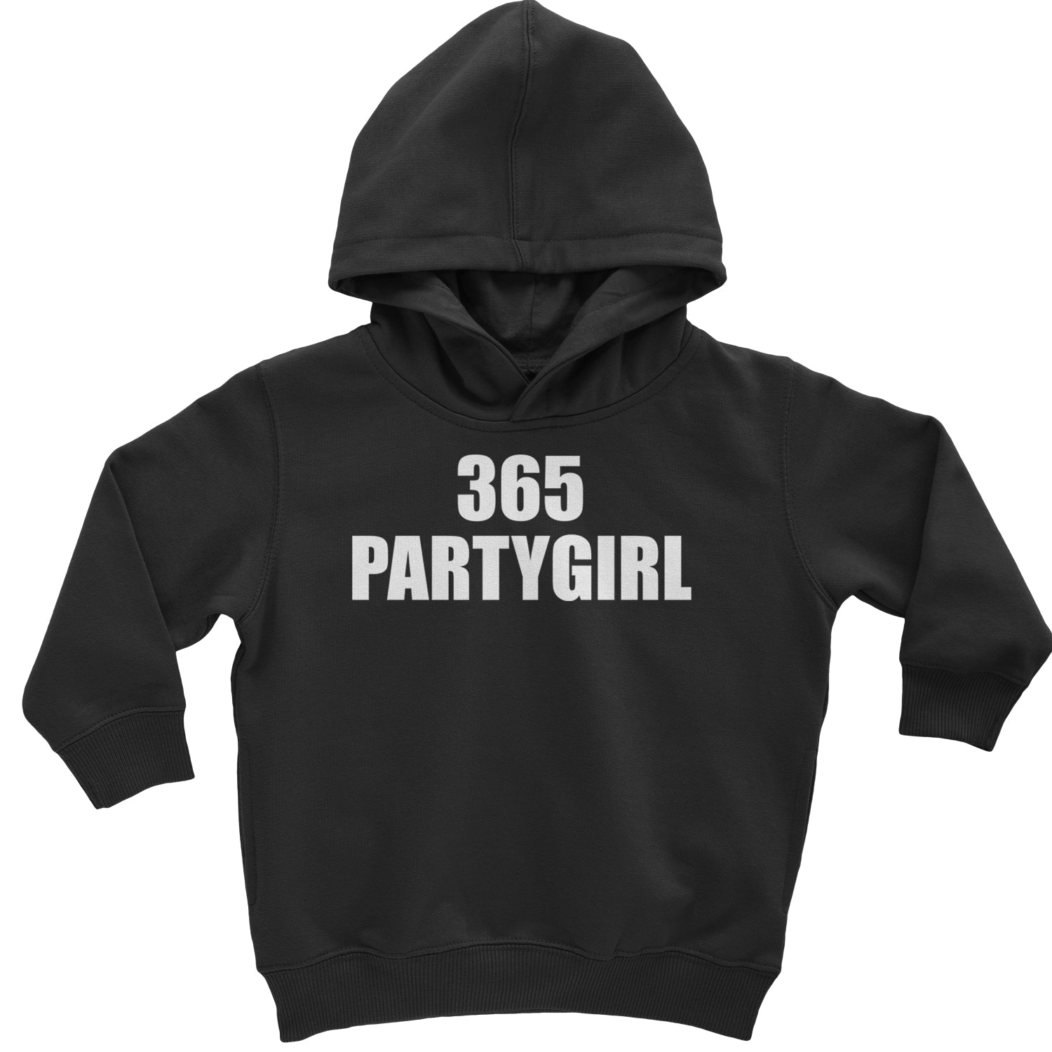 365 Party Girl Brat Girl Summer Toddler Hoodie And Infant Fleece Romper Black